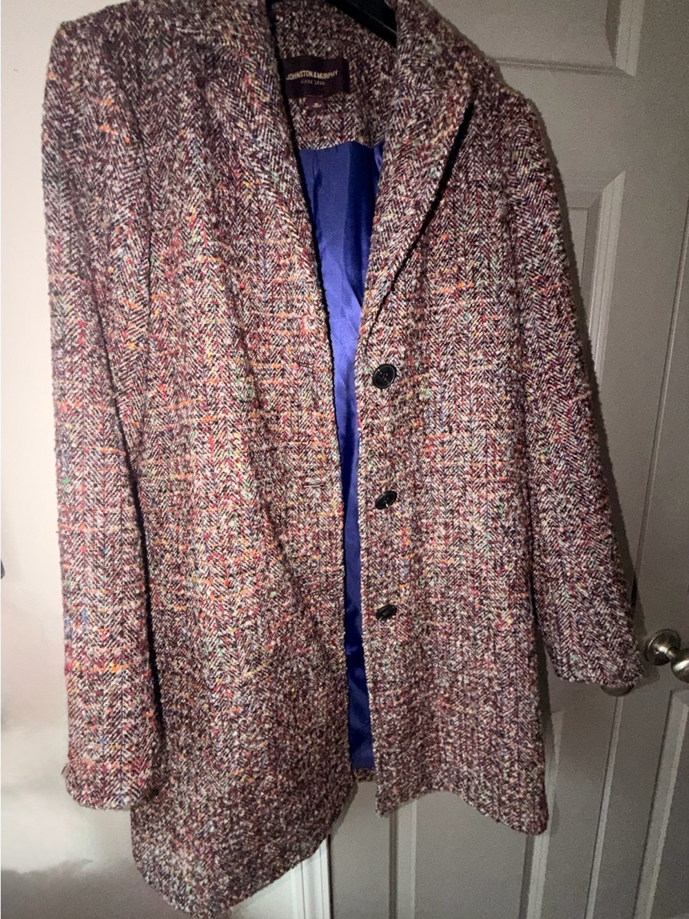 Women’s Johnston & Murphy Multicolor Tweed Pea Coat